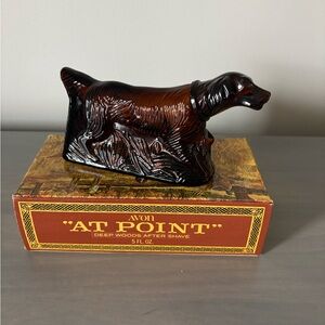 Avon Setter Dog “At Point” Glass Bottle Empty 1973 Original Box Included